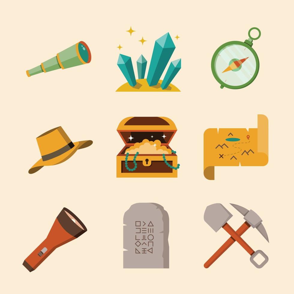 colección de iconos de exploración y aventura vector