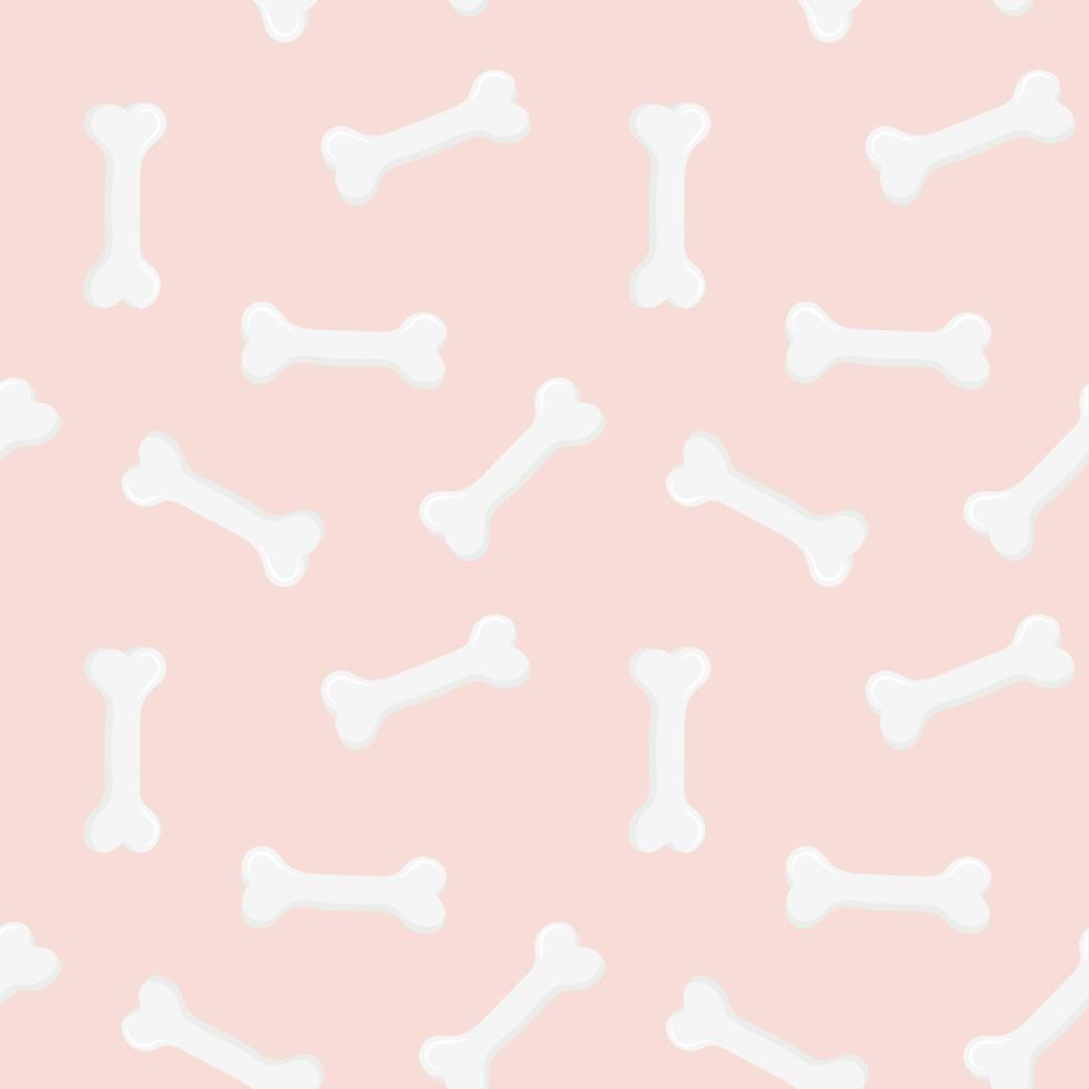 Dog Bone Seamless pattern on pink background. vector