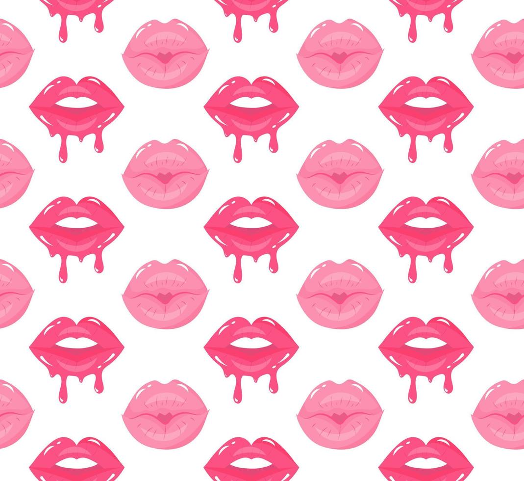 Women lips seamless pattern. vector