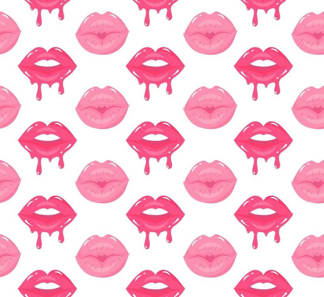 labios de mujer de patrones sin fisuras. vector