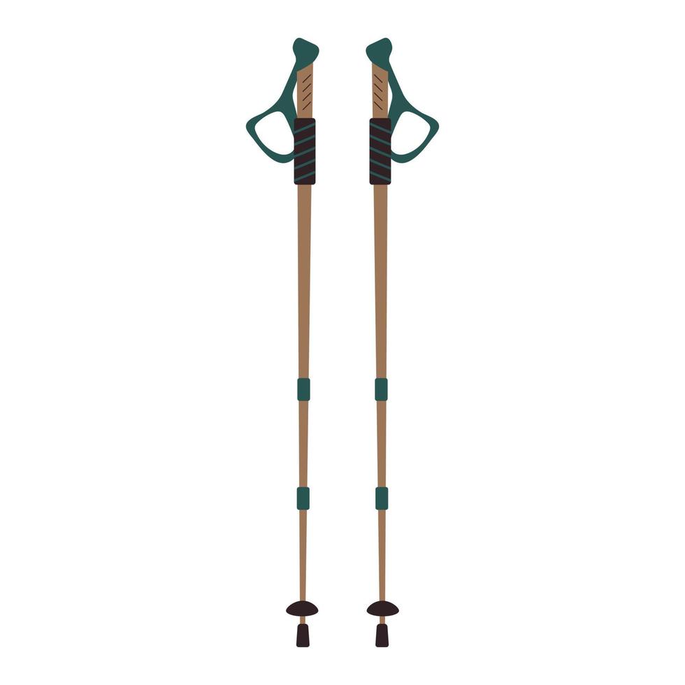 Nordic walking poles. Ski or trekking equipment. vector
