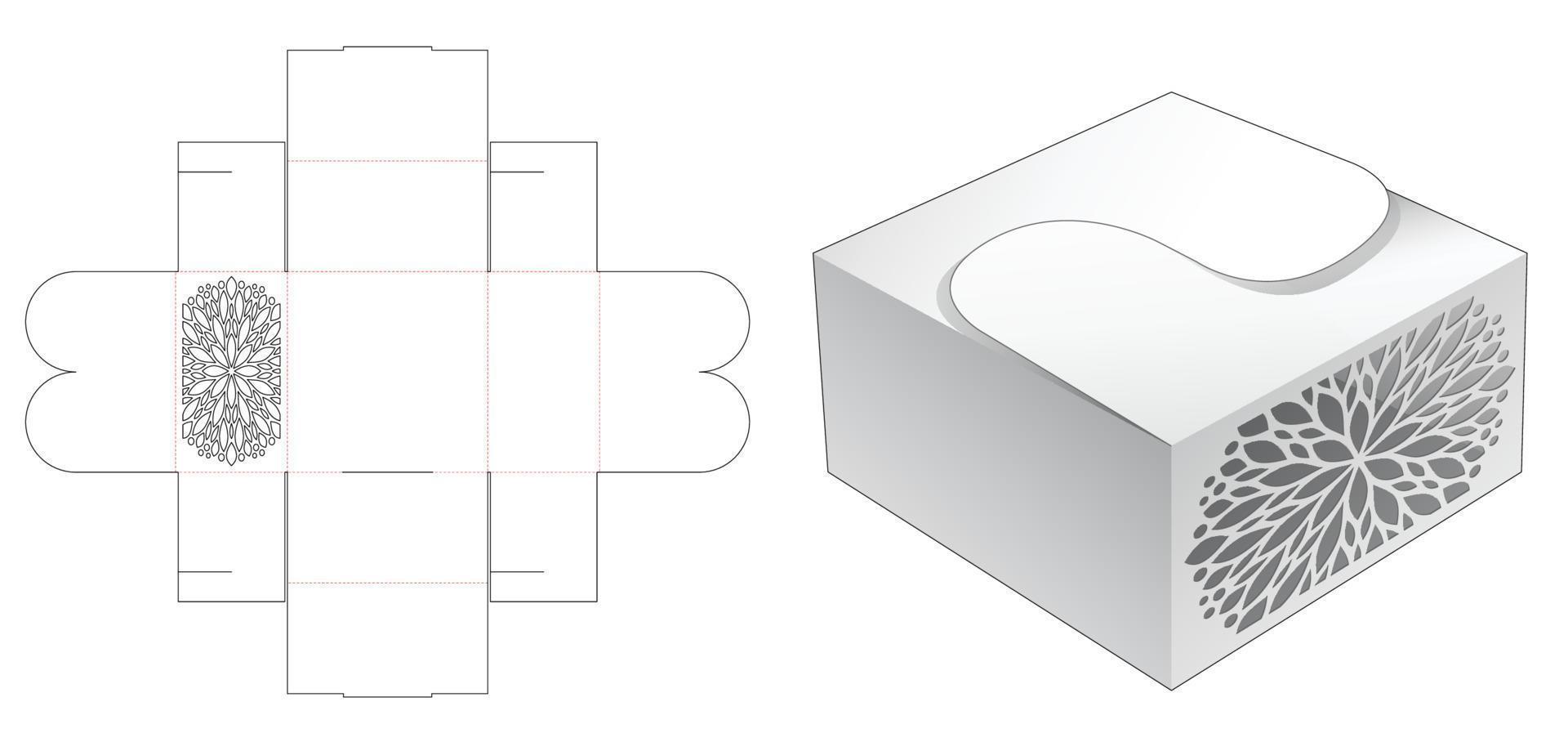 caja de panadería con plantilla troquelada y maqueta 3d vector