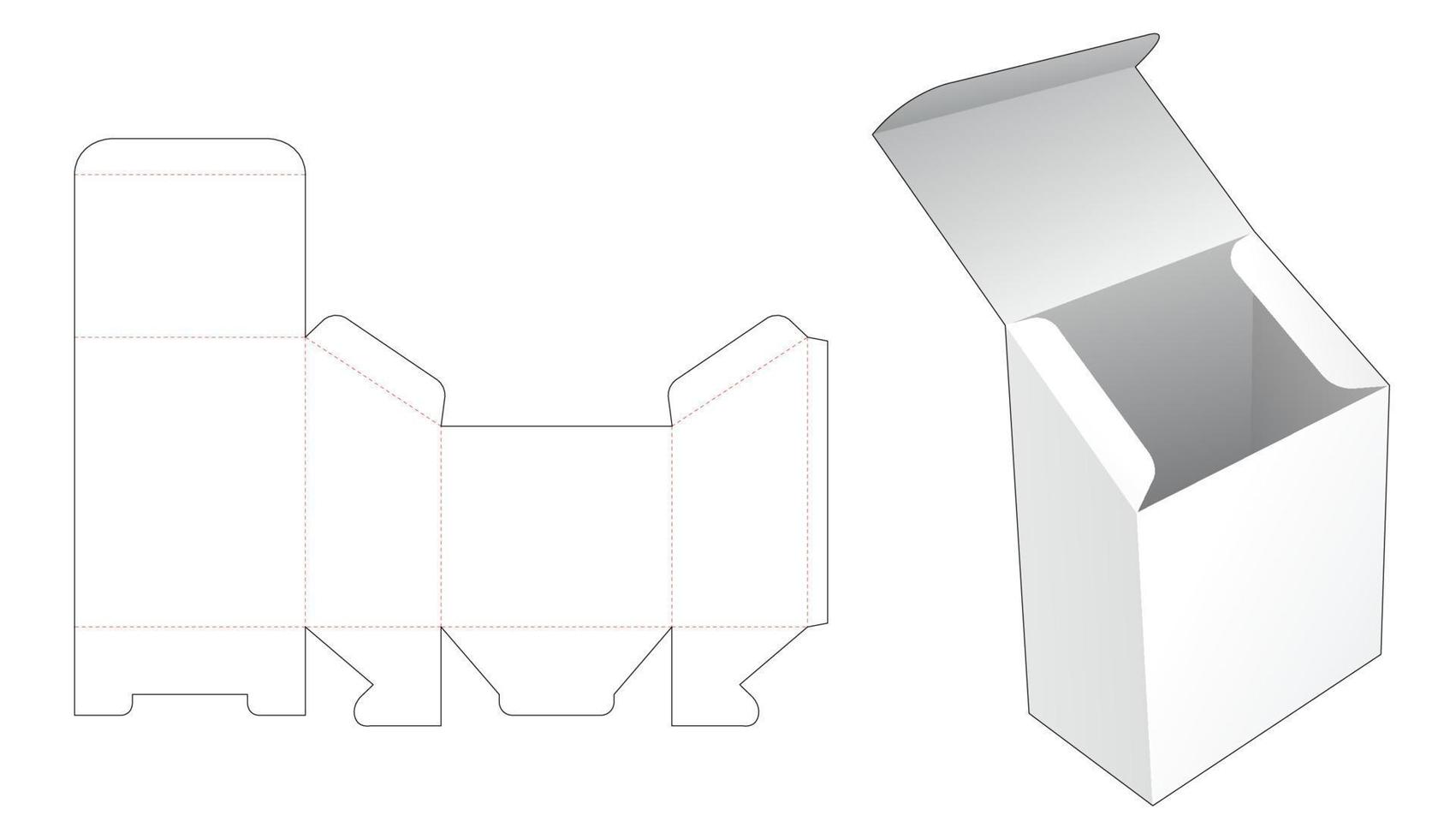 Slope packaging die cut template and 3D mockup vector