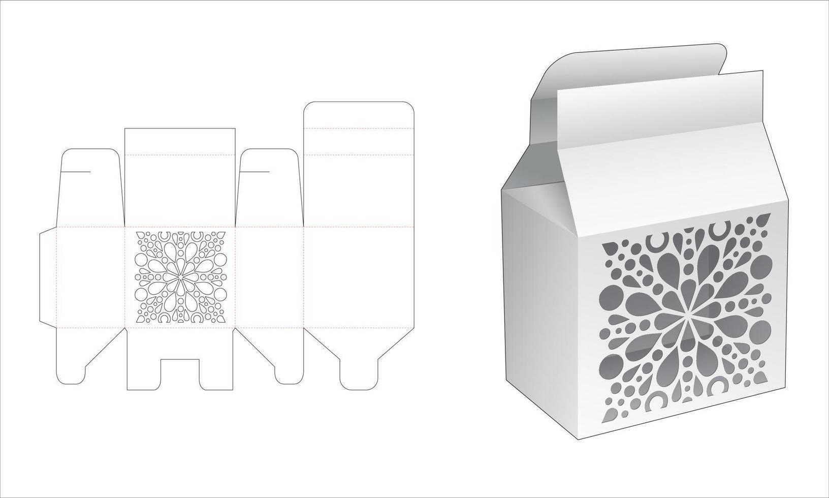 Packaging with stenciled mandala die cut template vector