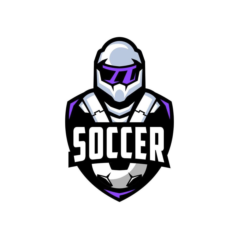 diseño de logotipo de astronauta de fútbol vector