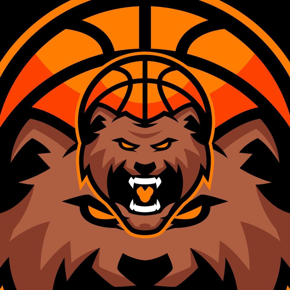 Bear Basketball Sports Logo Templates vector