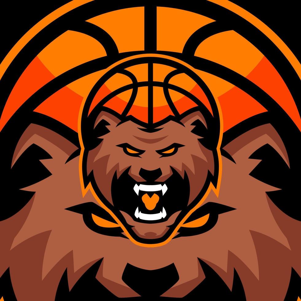 Bear Basketball Sports Logo Templates vector