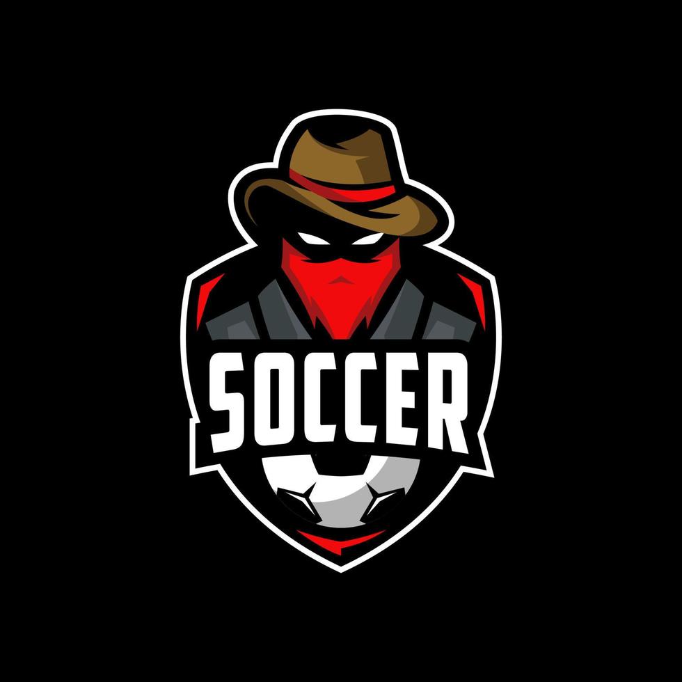 Soccer Bandit Team Logo Design Premium vector