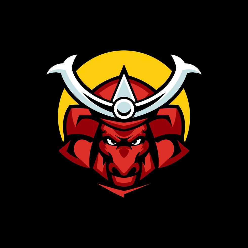 Bull Samurai Logo Templates vector