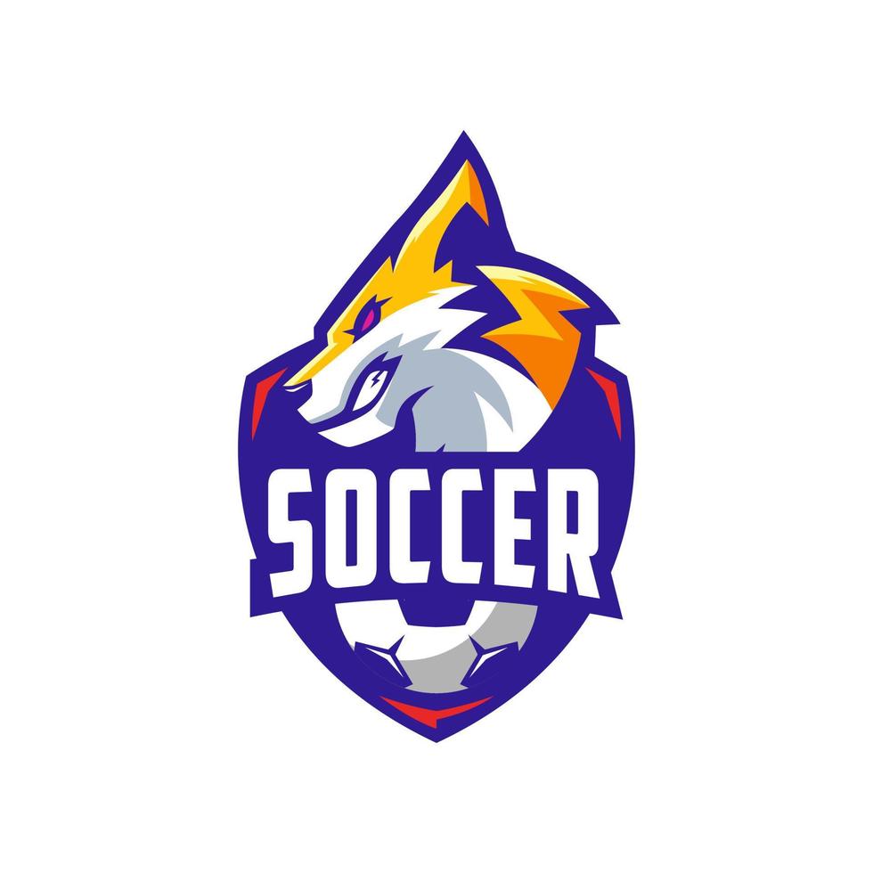 diseño del logotipo del zorro del club de fútbol vector