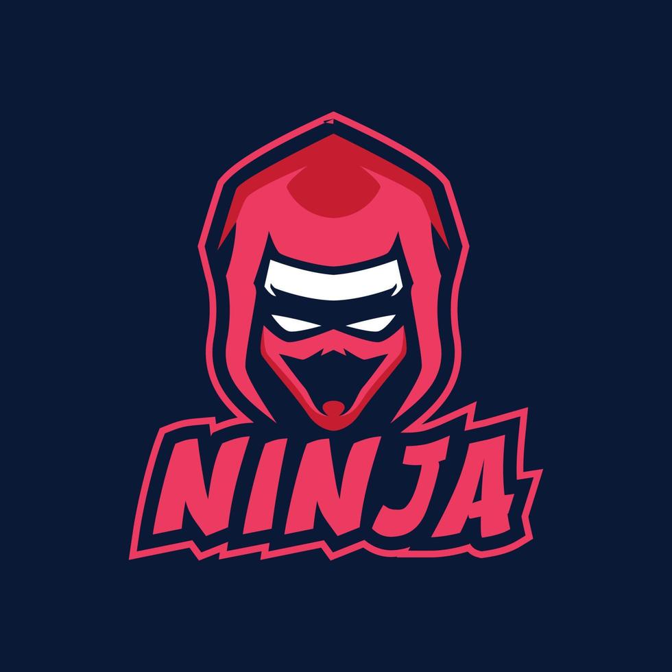 plantillas de logotipo de mascota ninja vector