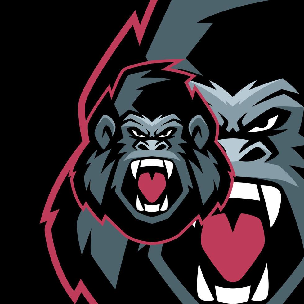 plantillas de logotipo de esports de gorila enojado vector