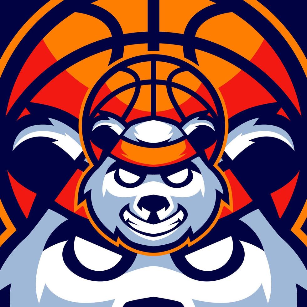 Panda Basketball Sports Logo Templates vector