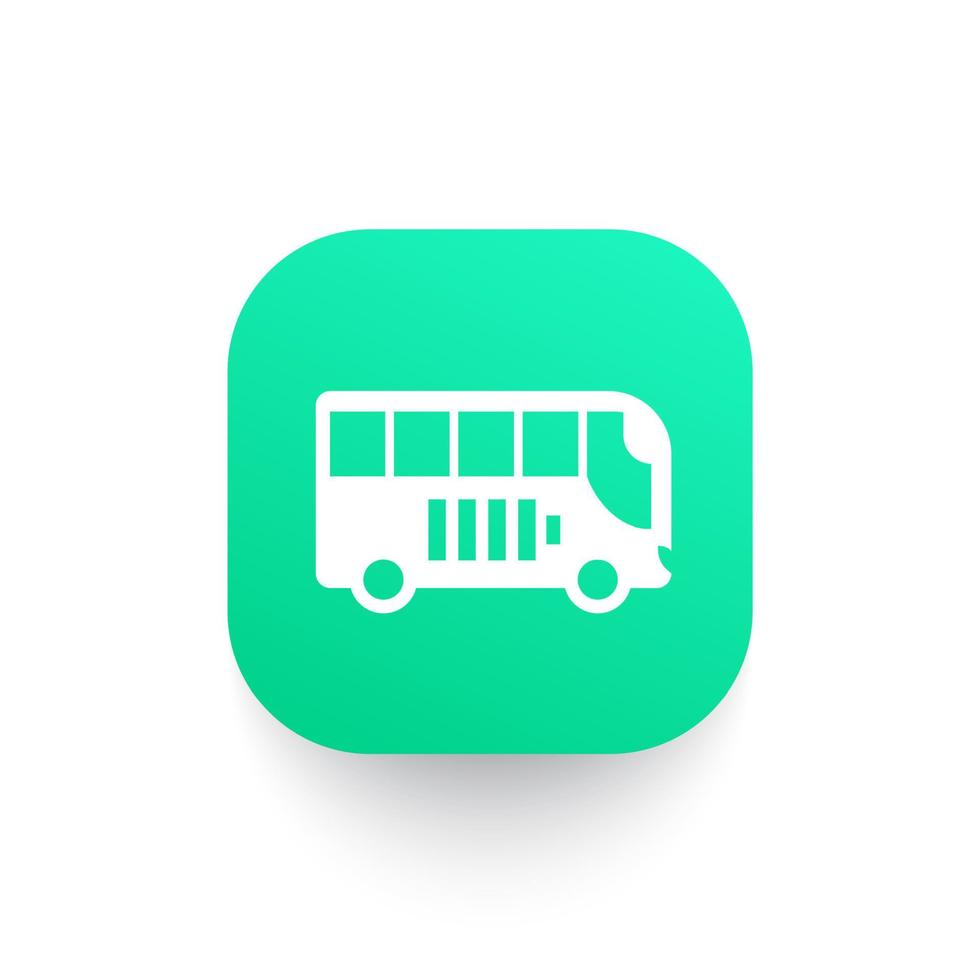 electric bus icon, green transport vector