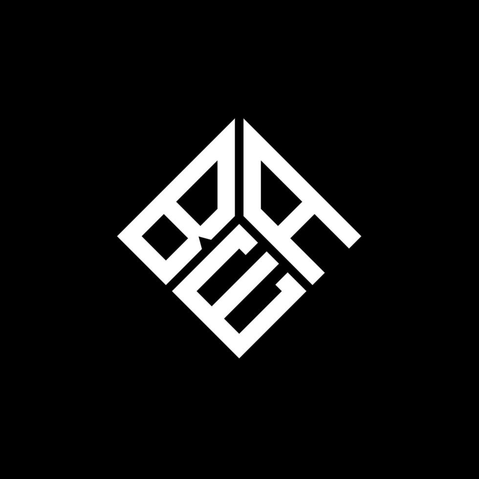 diseño de logotipo de letra bea sobre fondo negro. concepto creativo del logotipo de la letra de las iniciales de bea. diseño de letras bea. vector