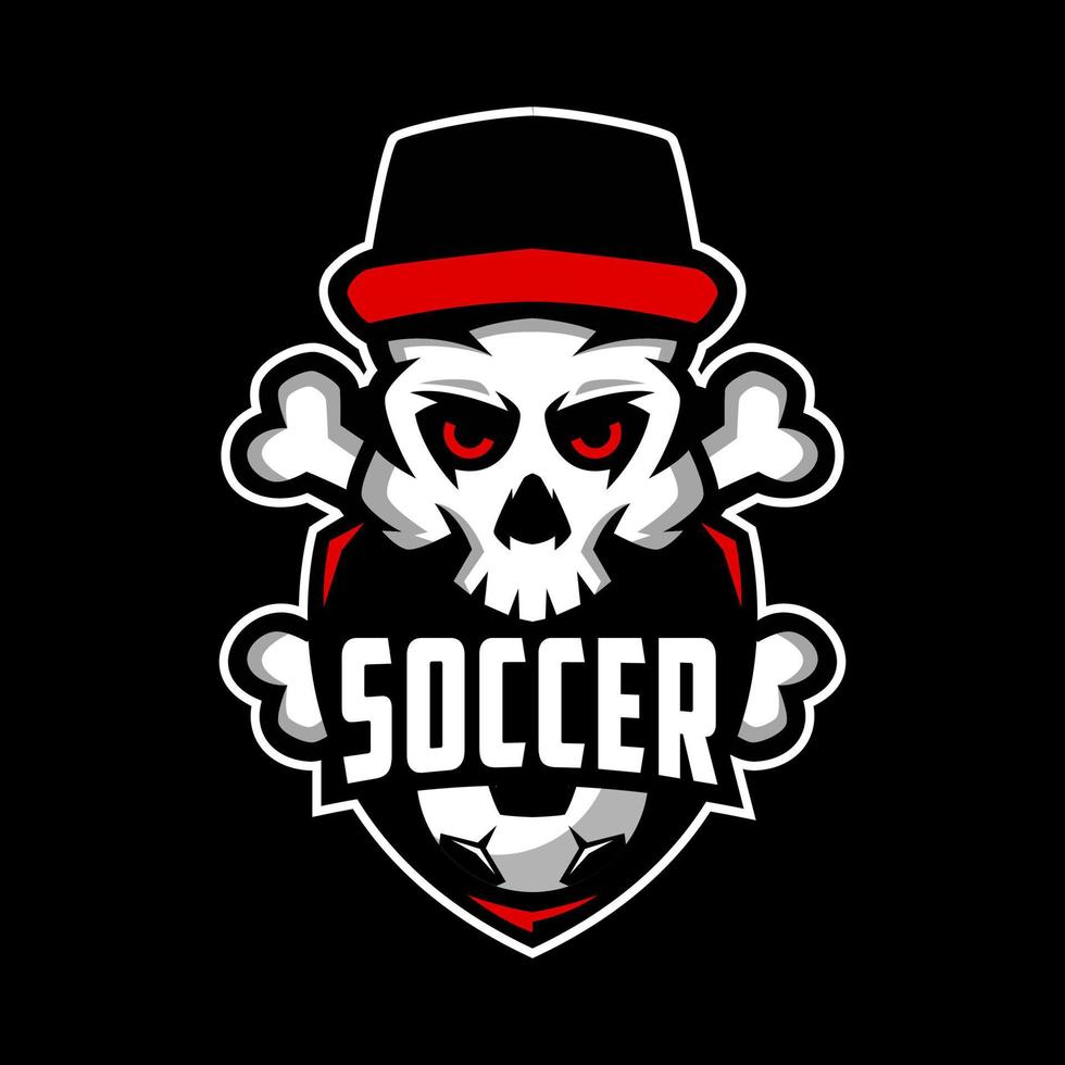 Soccer Club Skull Logo Design Premium vector