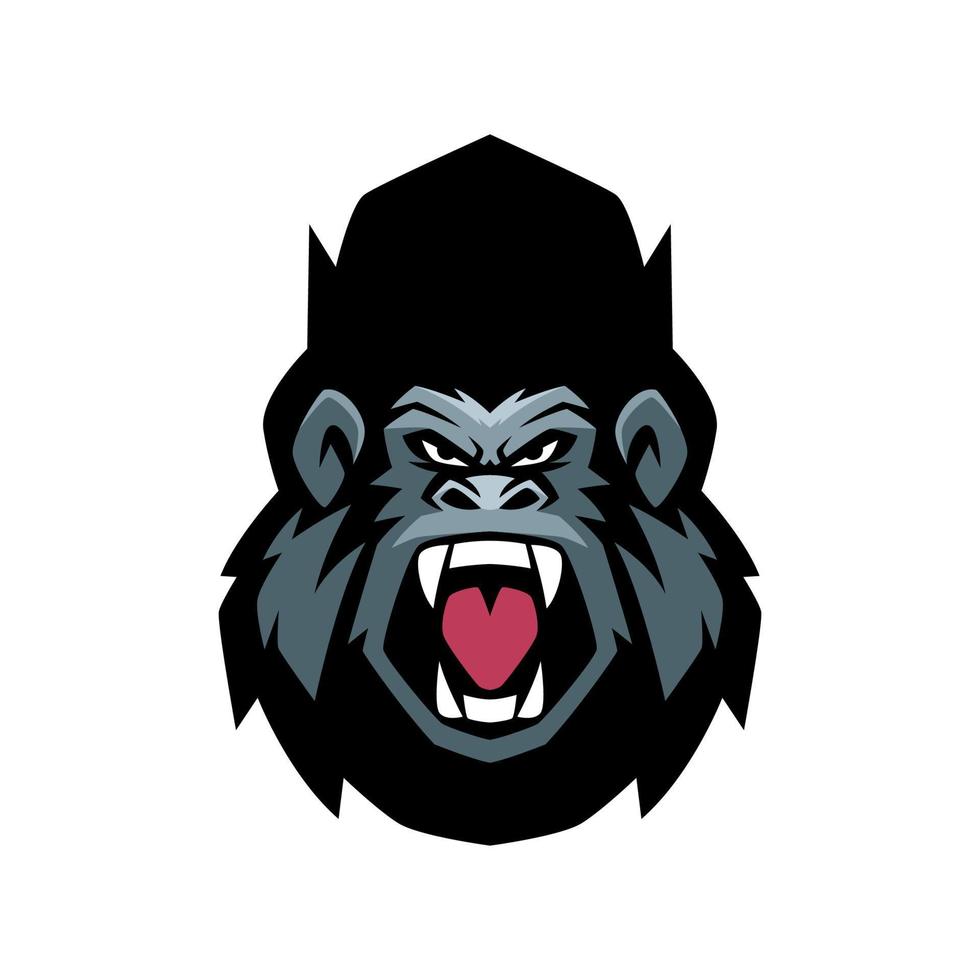 plantillas de diseño de logotipo de gorila enojado vector