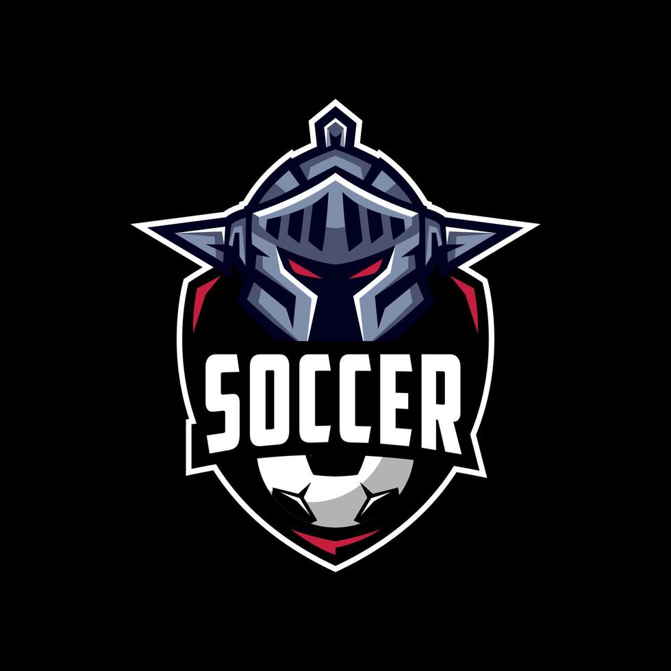 diseño de logotipo de caballero de club de fútbol premium vector