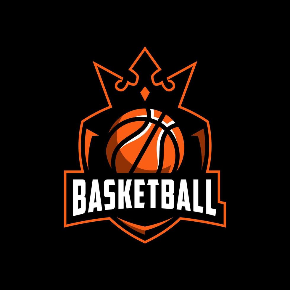 diseño de logotipo deportivo rey de baloncesto vector