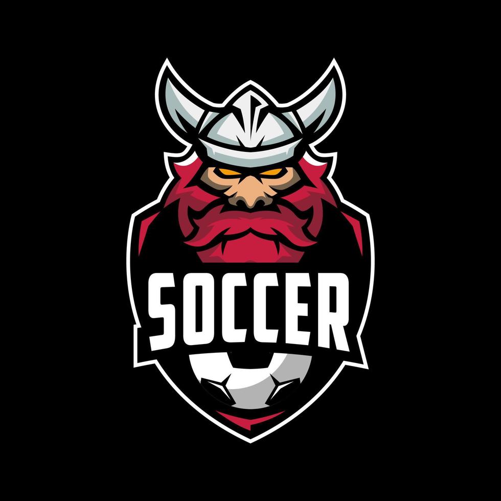 Soccer Club Viking Logo Design Premium vector