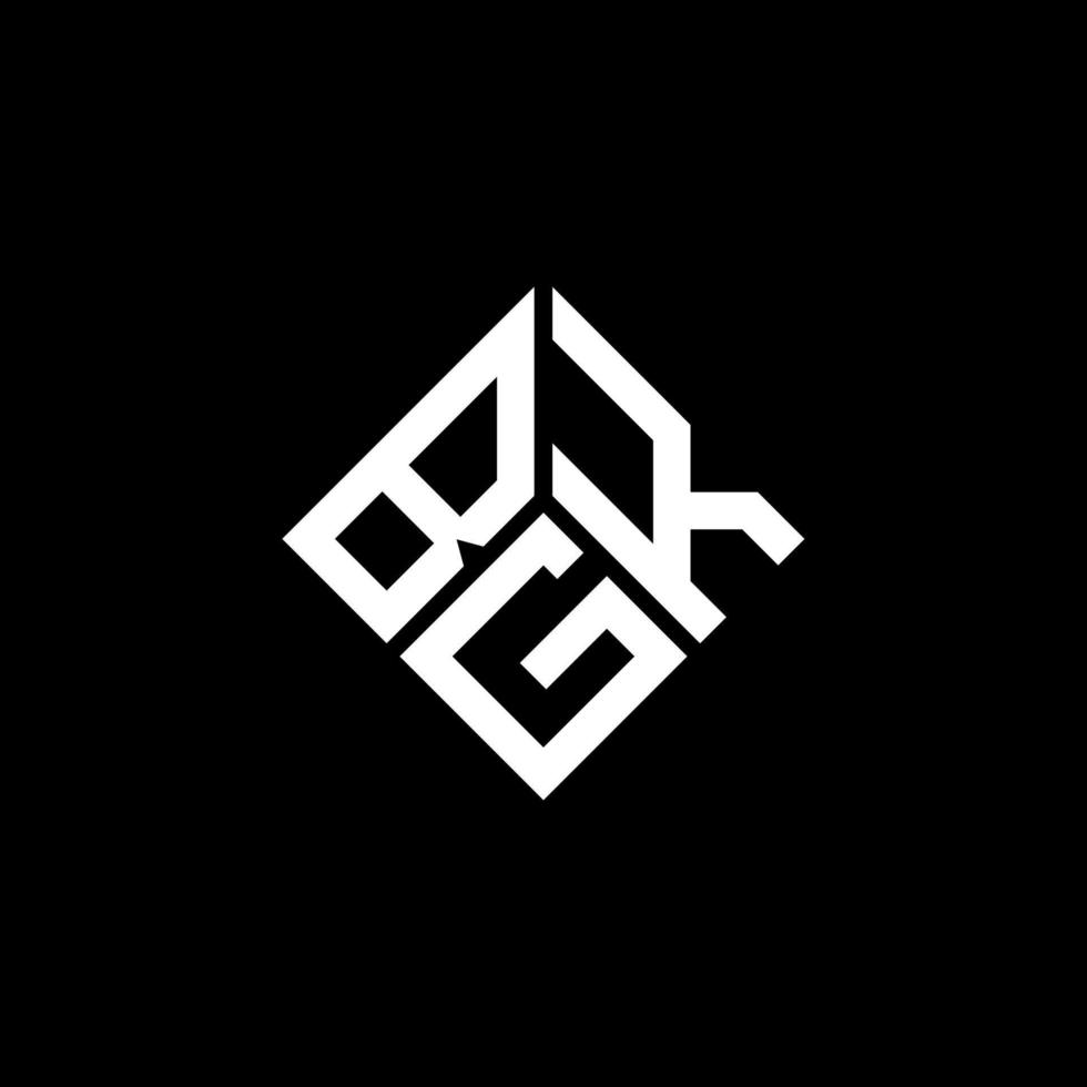 diseño de logotipo de letra bgk sobre fondo negro. concepto de logotipo de letra de iniciales creativas bgk. diseño de letras bgk. vector