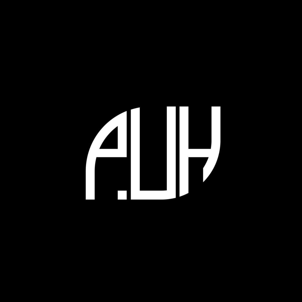 diseño de logotipo de letra puh sobre fondo negro.concepto de logotipo de letra inicial creativa puh.diseño de carta vectorial puh. vector