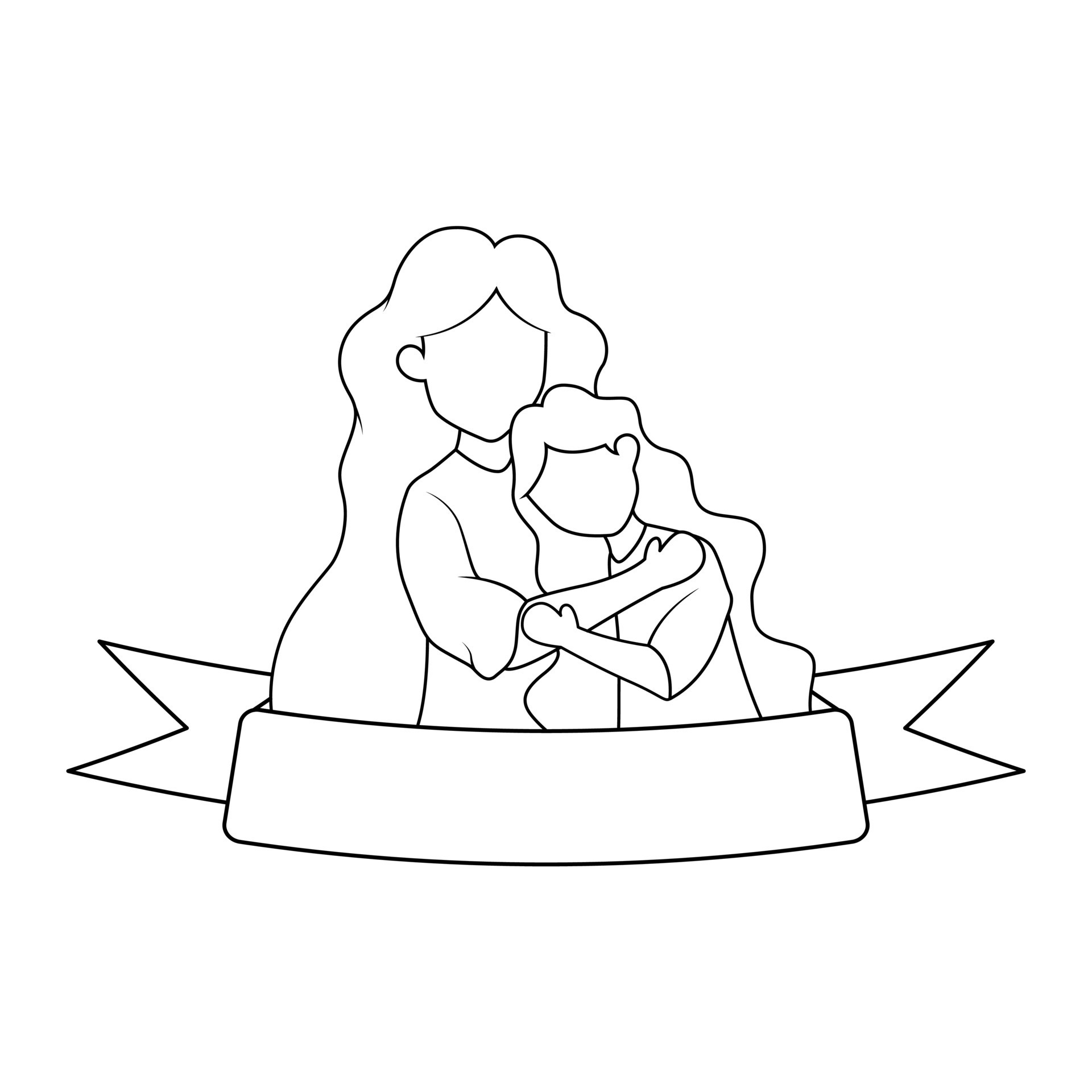 a portrait of daughter hugging her mom with mothers day illustration  9235995 Vector Art at Vecteezy