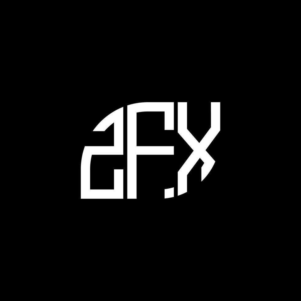 ZFX letter logo design on black background. ZFX creative initials letter logo concept. ZFX letter design. vector