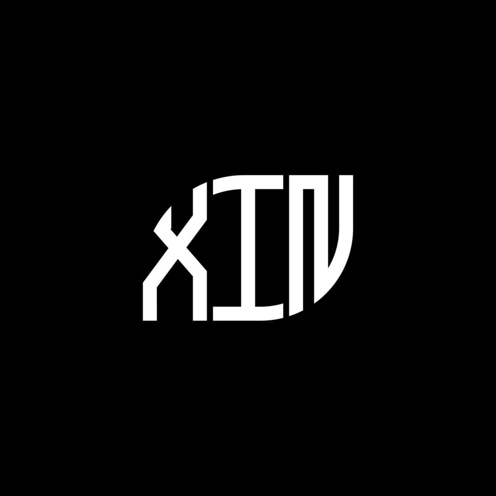 diseño de la letra xin. diseño del logotipo de la letra xin sobre fondo negro. concepto de logotipo de letra de iniciales creativas xin. diseño de la letra xin. diseño del logotipo de la letra xin sobre fondo negro. X vector