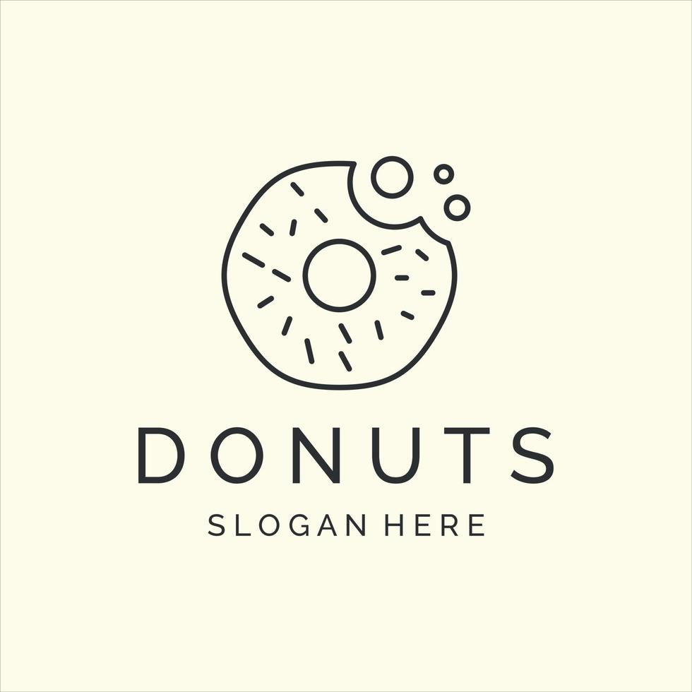 donuts or cake with line art style logo icon template design vector illustration