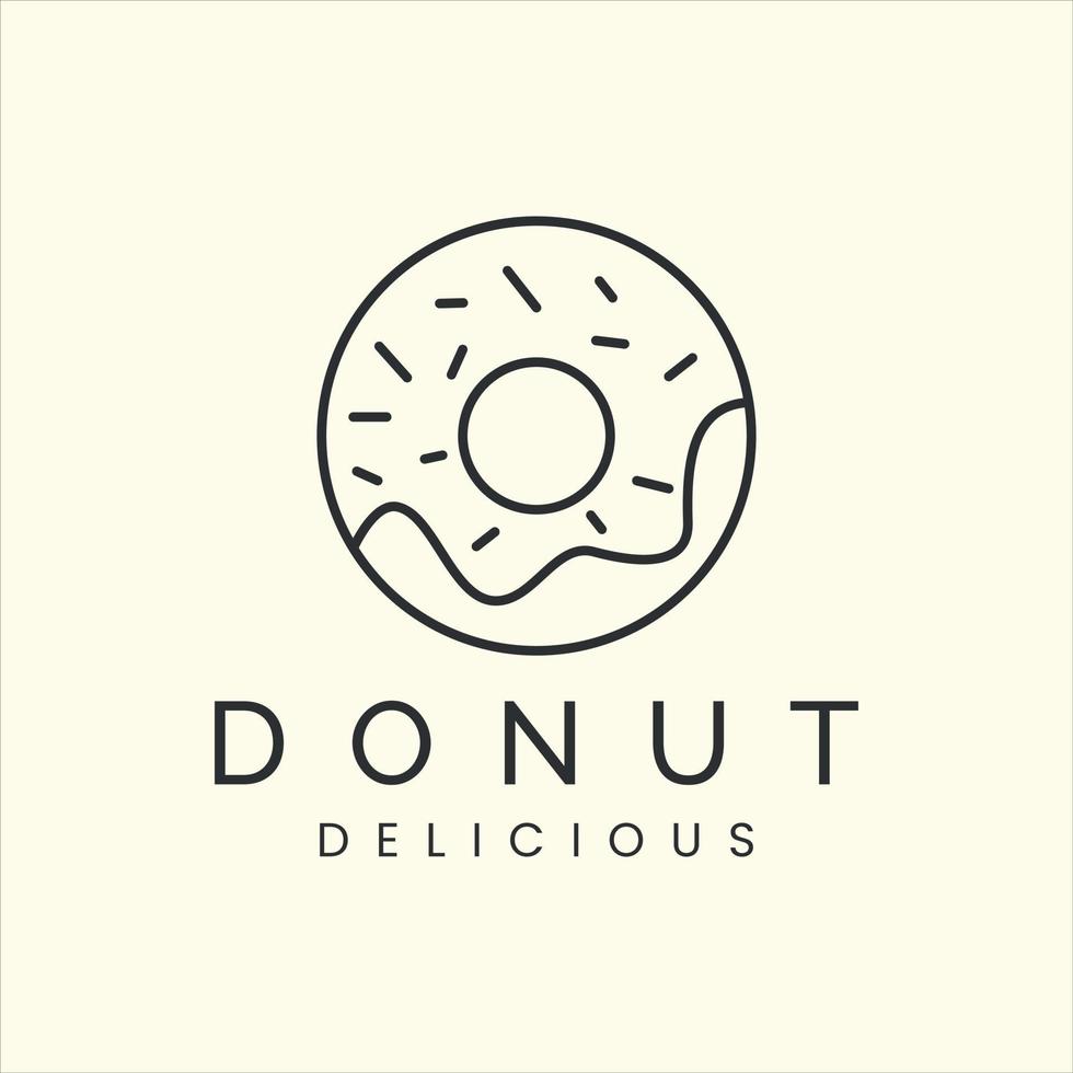 donuts with linear style logo icon template design vector illustration