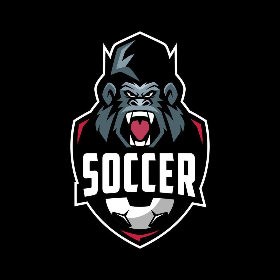 Soccer Club Gorilla Logo Design Premium vector