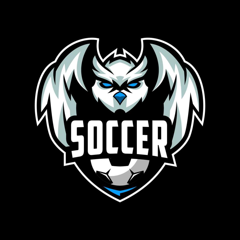 diseño de logotipo de búho de fútbol premium vector