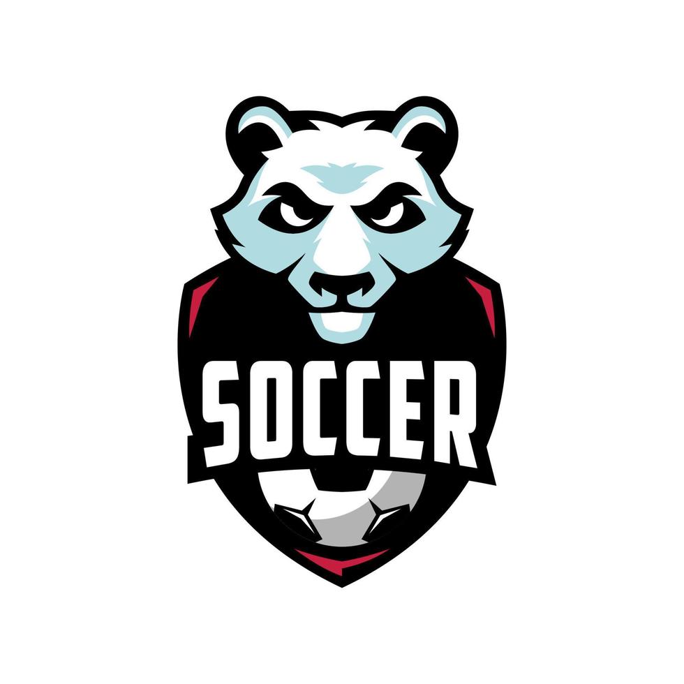 Soccer Panda Logo Design vector