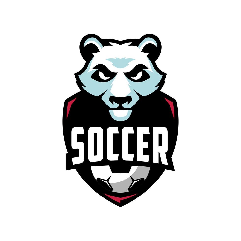 Soccer Panda Logo Design vector