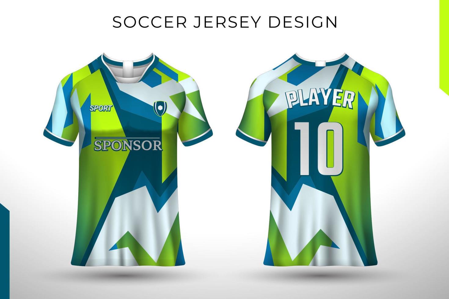 Soccer jersey and t-shirt mockup vector design template