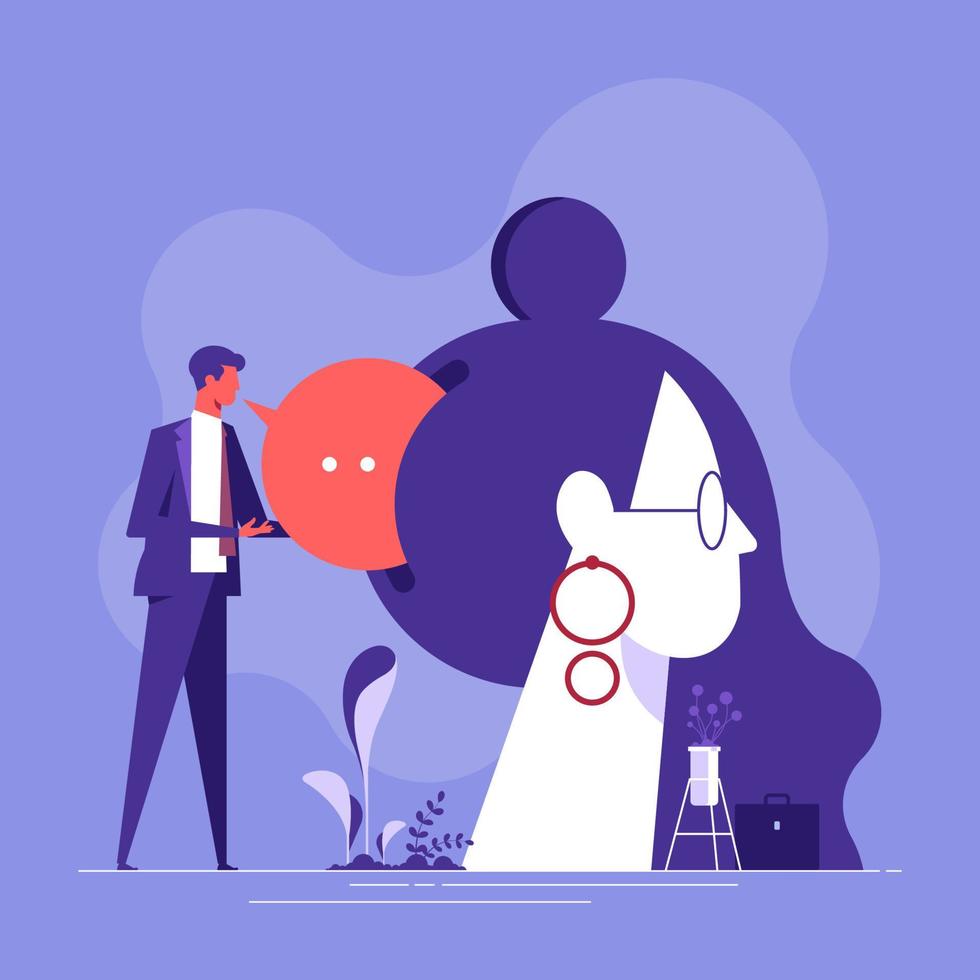 Coaching concept illustration of business people attending the professional training with professional high skilled coach vector