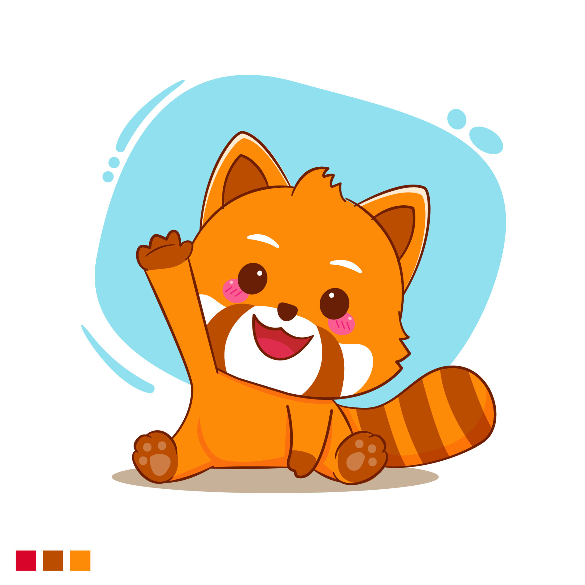 Cute Red Panda Cartoon Character Vector Art At Vecteezy