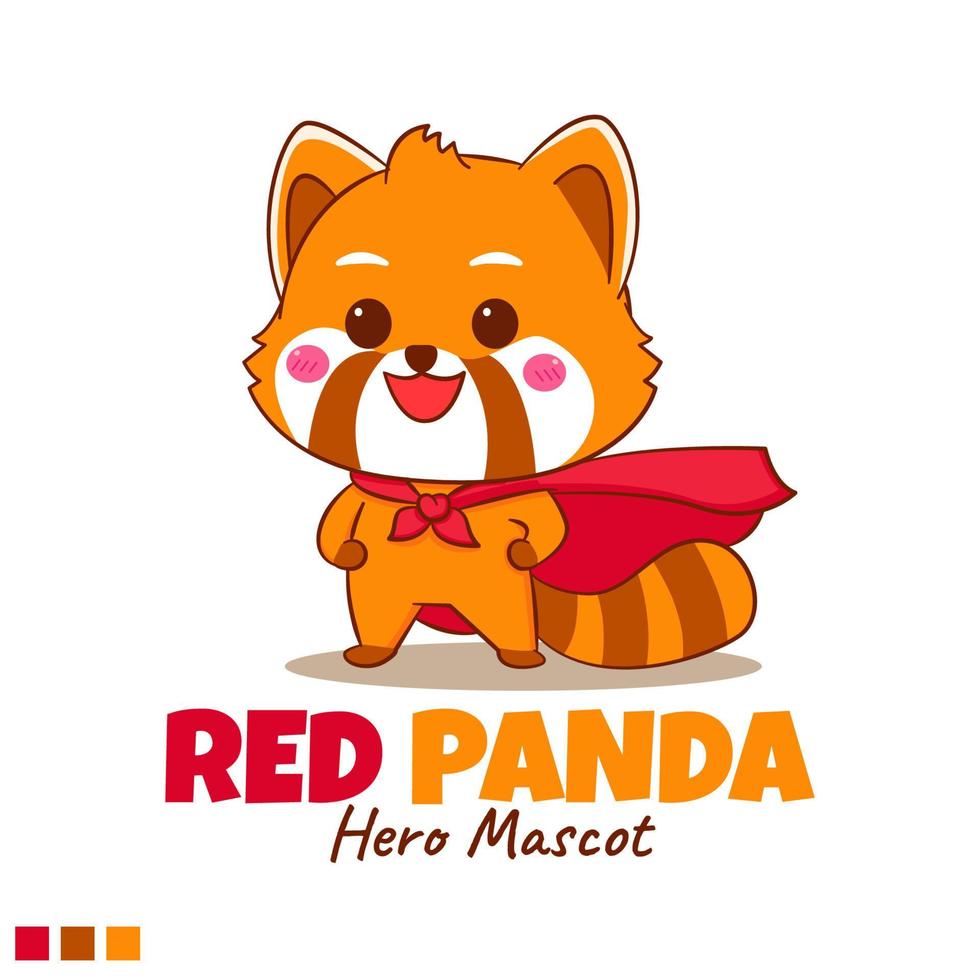 lindo héroe panda rojo personaje de dibujos animados 7909177 Vector en  Vecteezy