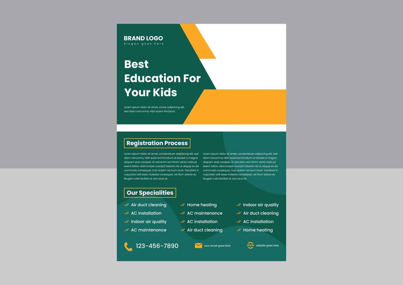 school admission going flyer poster design. your kids deserve the best education flyer design. school admission open leaflet design. vector