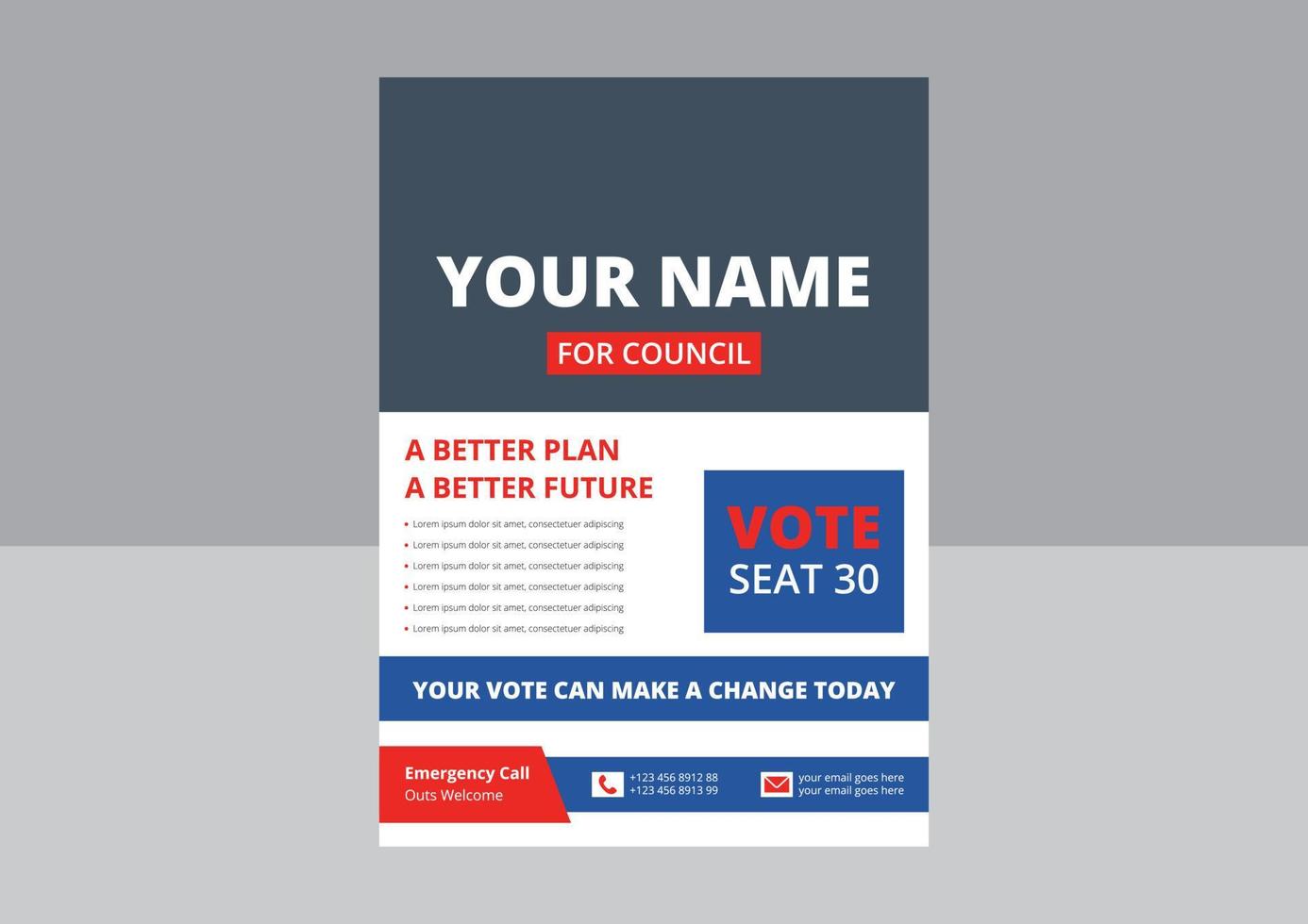 Election flyer template design. Political flyer design. vote now election poster leaflet design. cover, flyer design vector