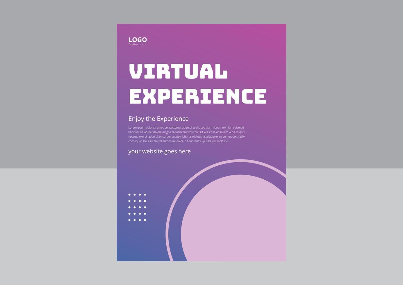 Virtual Reality Flyer Template Design. Concept of virtual reality