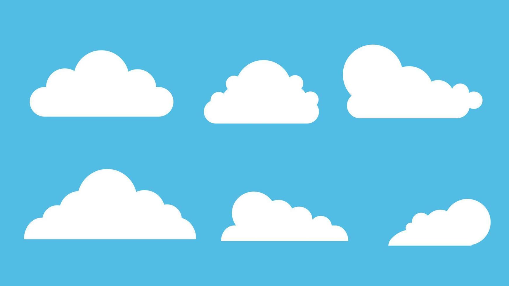 cloud vector weather set cartoon