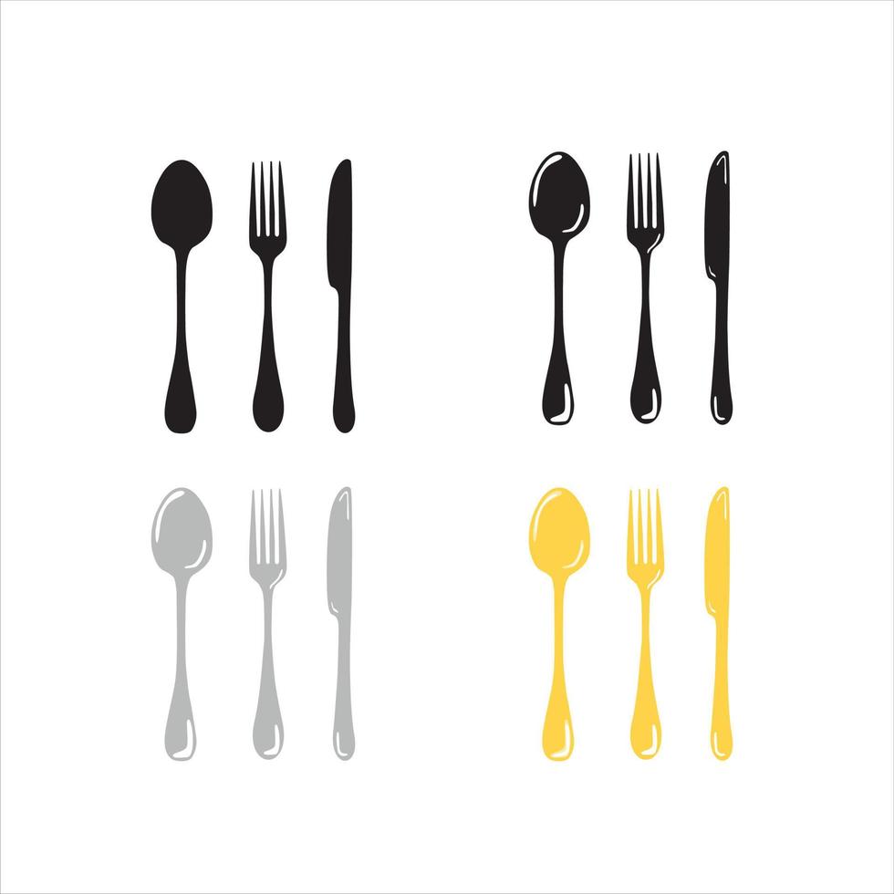set of cutlery spoon fork knife vector logo