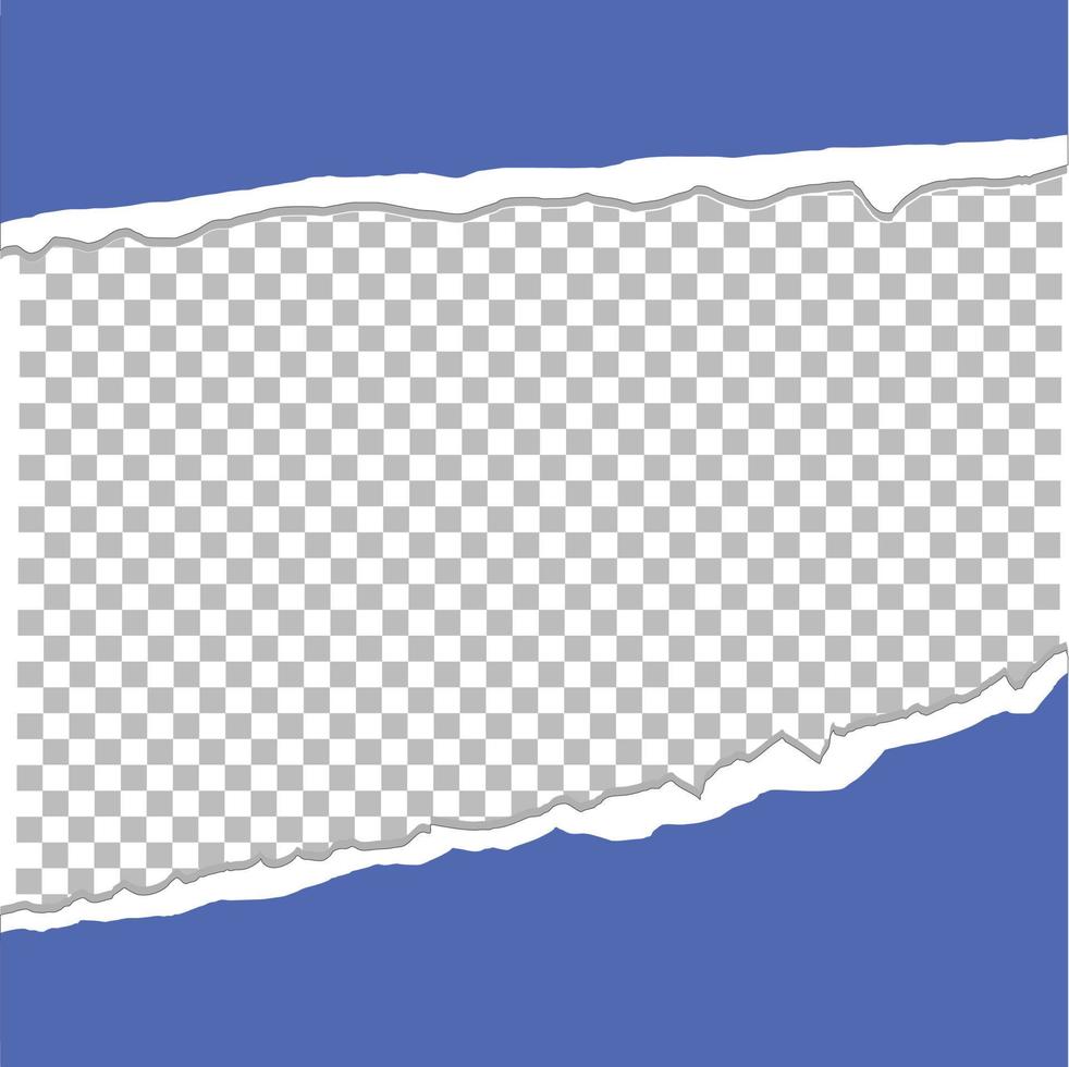 torn paper ripped blue paper frame vector