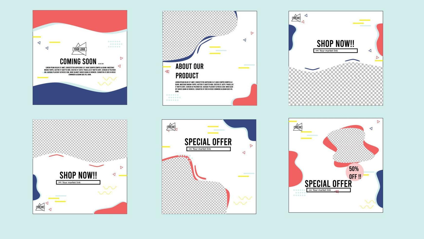 Social media post template for sale and new product coming soon vector