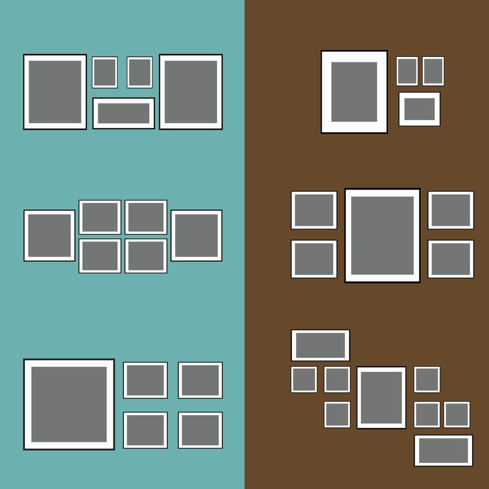 photo frame hang on the wall vector