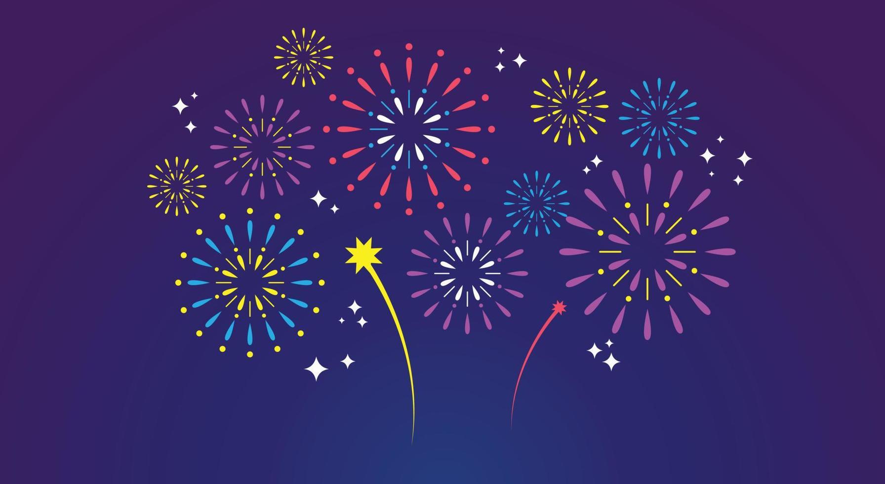 colorful fireworks in the sky vector