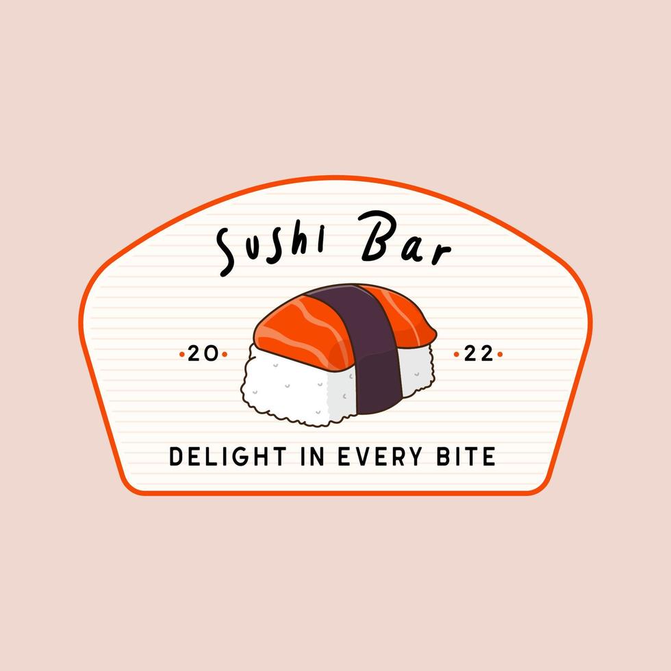 concepto de insignia del logotipo de la barra de sushi vector