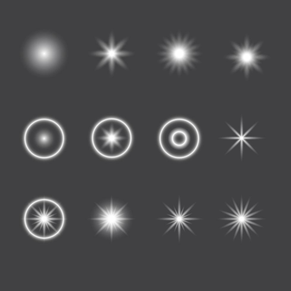 estrella blanca luz círculo luz brillo vector